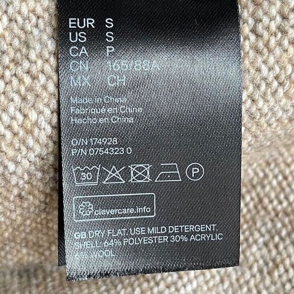 H&M Wool Blend Sweater Womens Size S Brown Cowl Neck Oversized Tunic Sweater - Picture 9 of 14